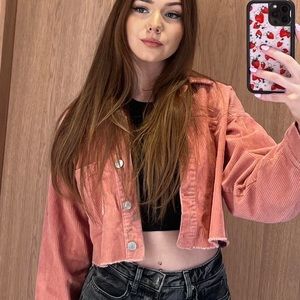 Corduroy cropped jacket